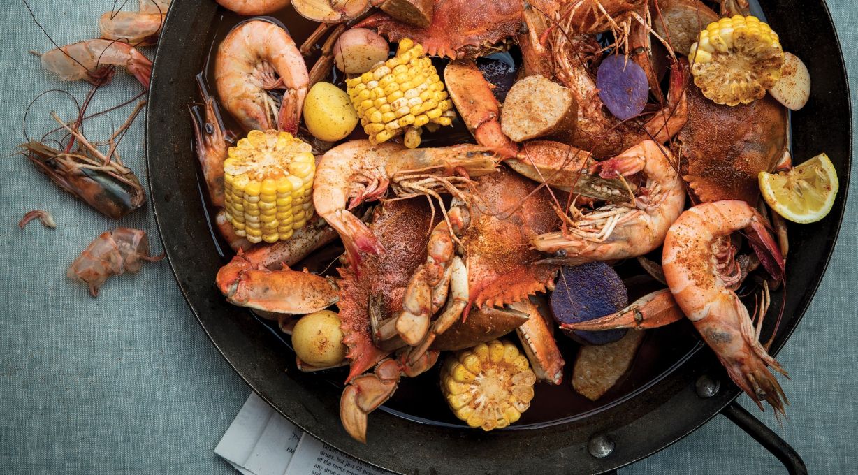 Low Country Boil in a skillet