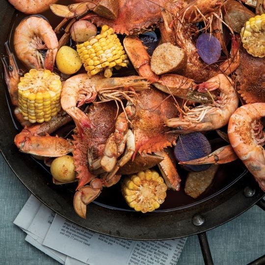 Low Country Boil in a skillet