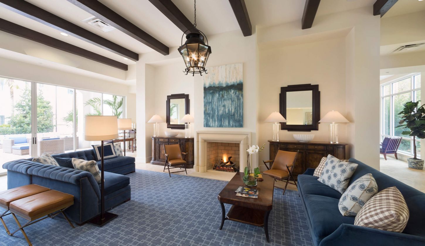 the lobby at the inn
