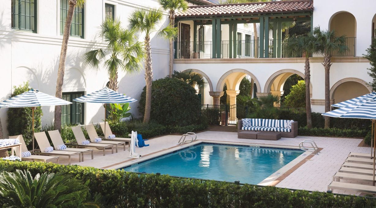 pool area at the inn