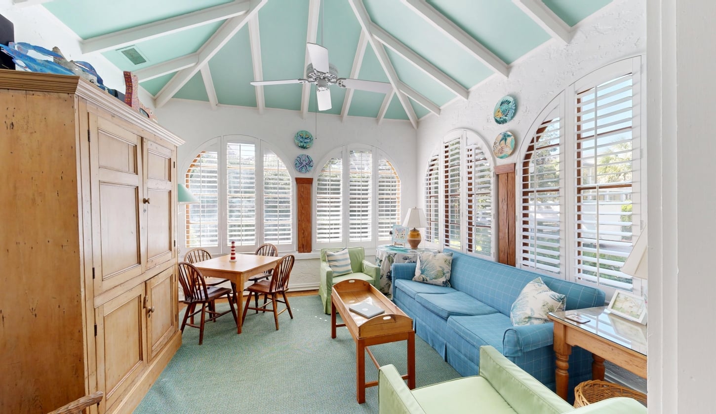 A cosy living room with natural light