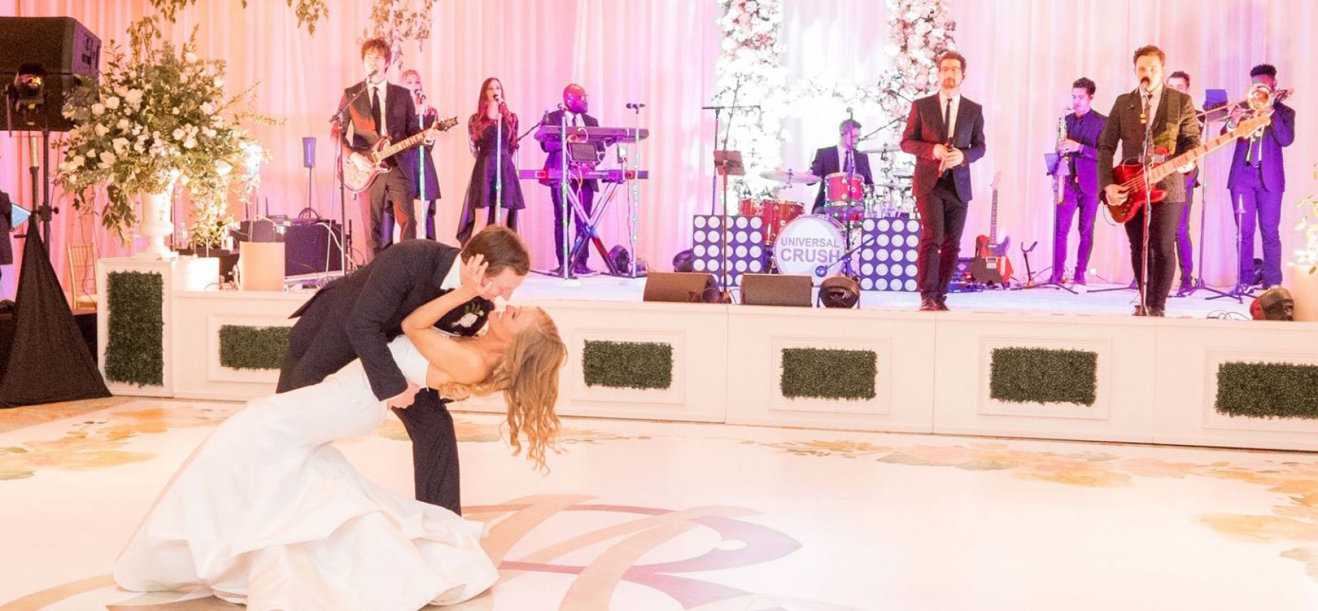 groom and bride dancing