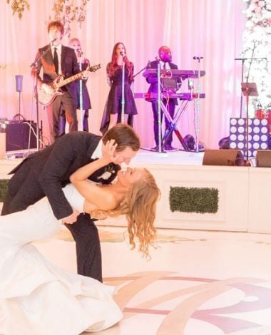 groom and bride dancing