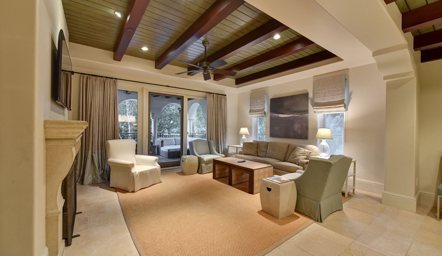 Living room with fireplace