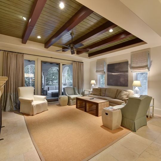 Living room with fireplace