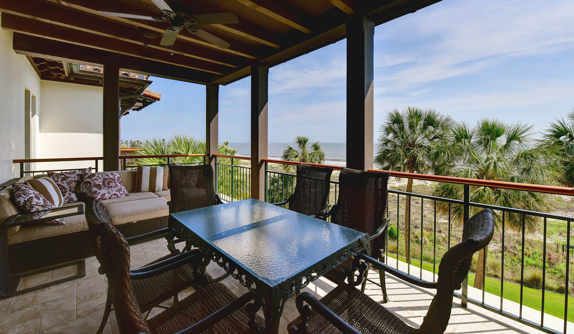 Balcony with view of ocean