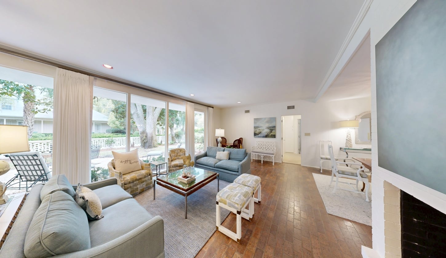 A living room with comfortable seating