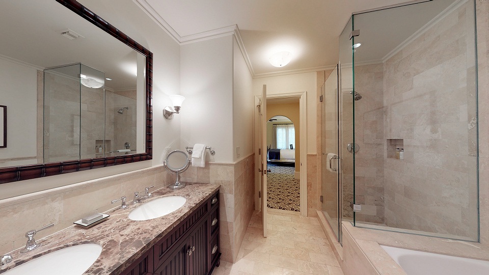 Bathroom with long vanity