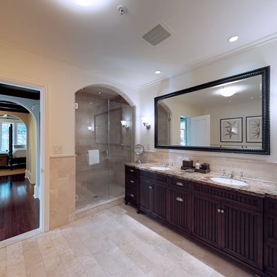 Bathroom with long vanity