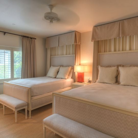 bedroom with two queen beds