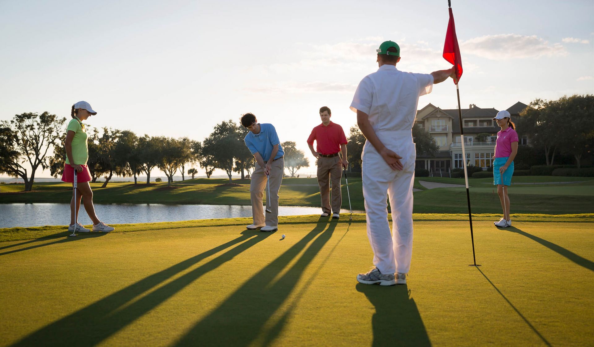 Group golfing