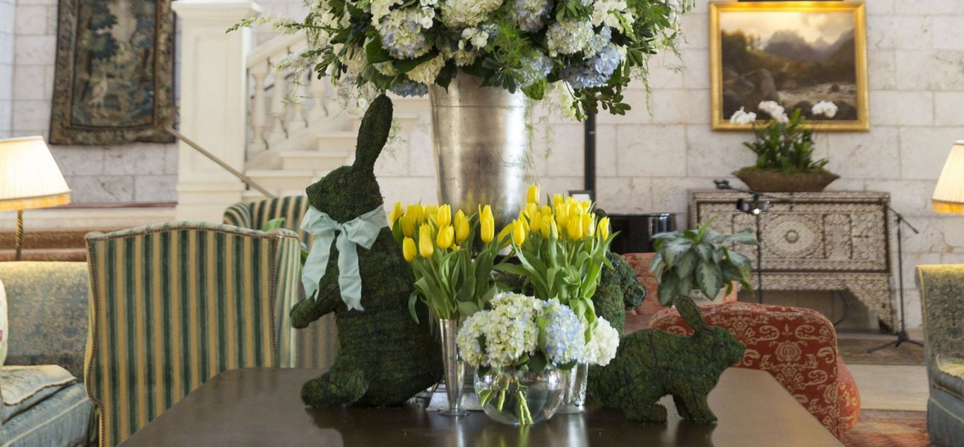 The Cloister lobby Easter decorations
