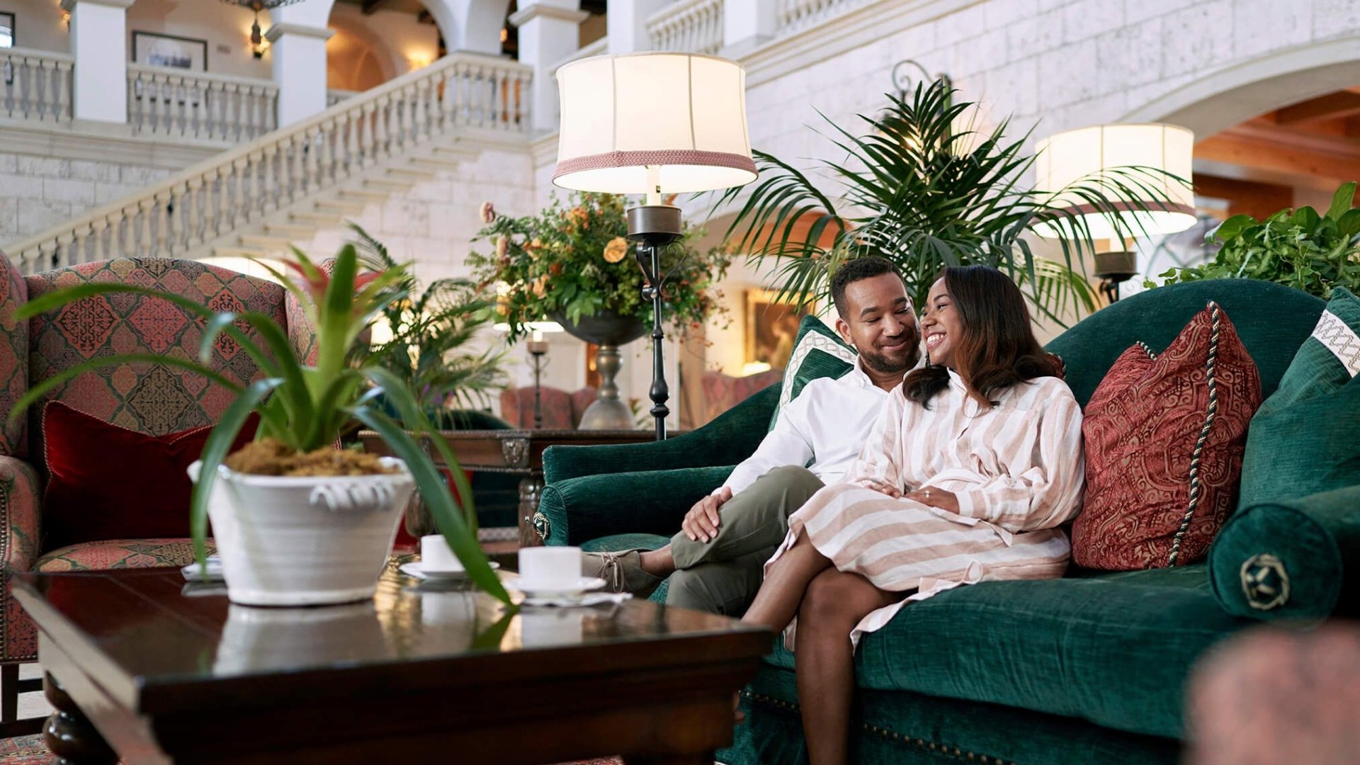 Couple sitting on couch