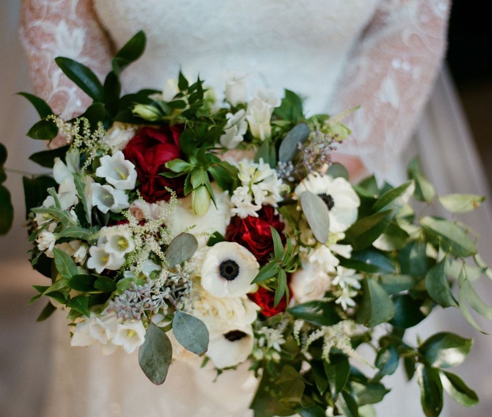 close up of brides bouquet