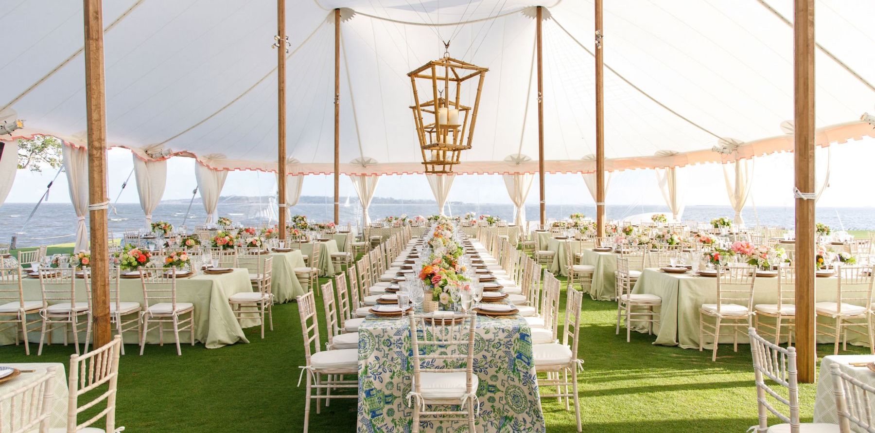 outdoor wedding dining area