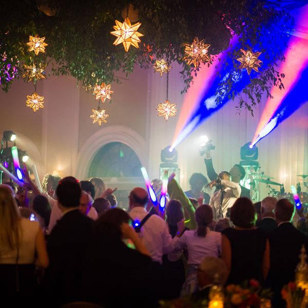 Reception with people dancing