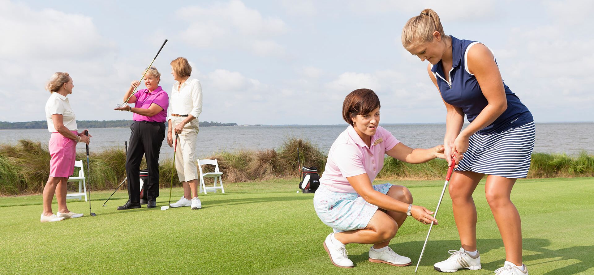 Girl golf group