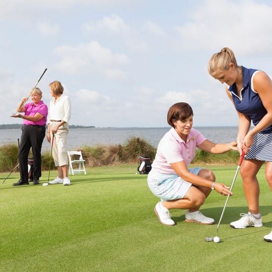 Girl golf group
