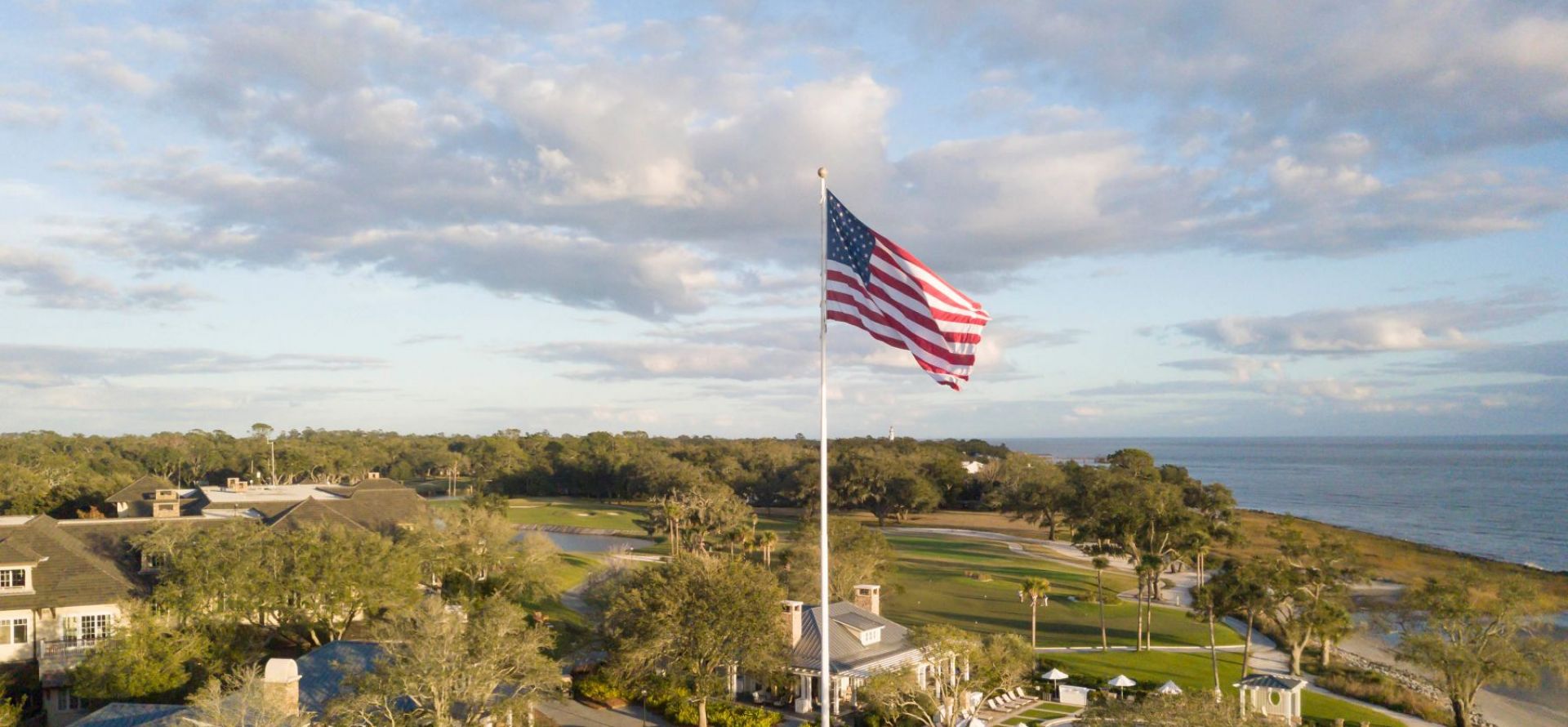 American flag over Sea Island