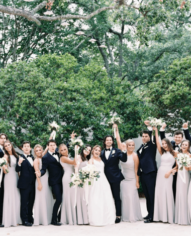 group photo with wedding party