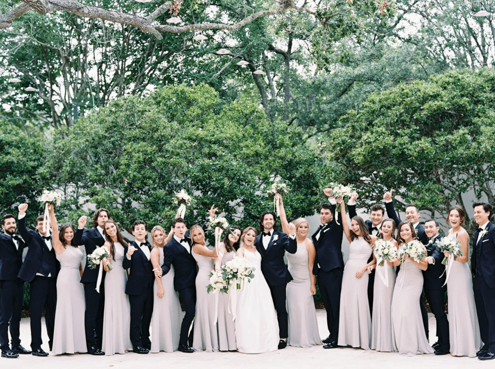 group photo with wedding party