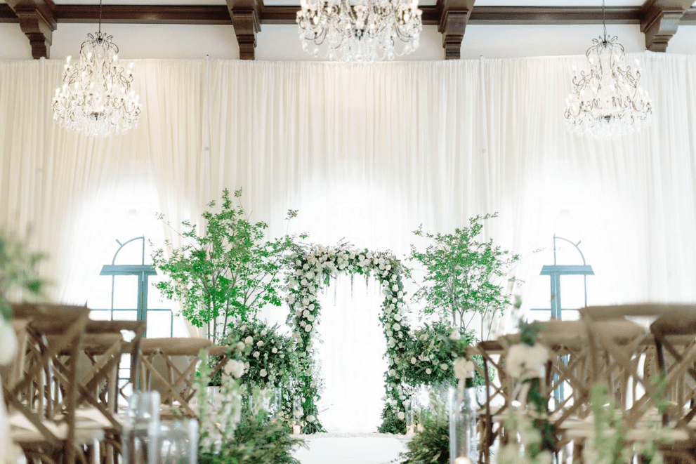 ceremony venue decorated with flowers