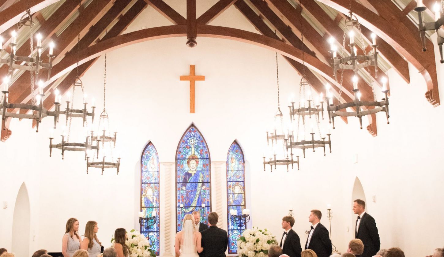 a wedding ceremony in a church