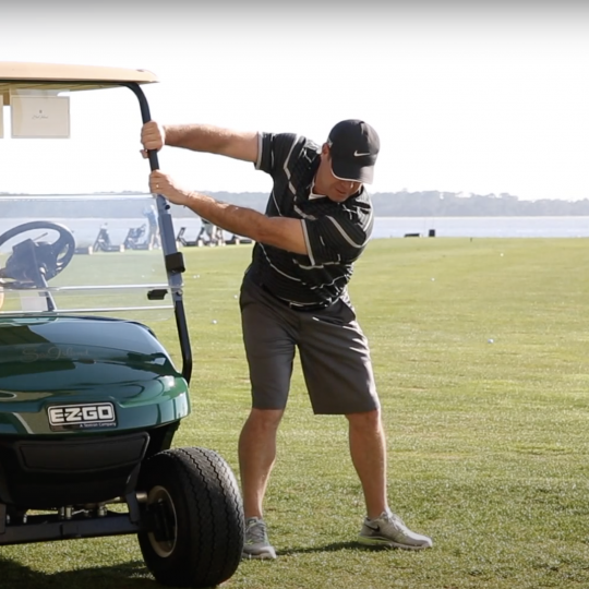 Warm up. Then tee it up.