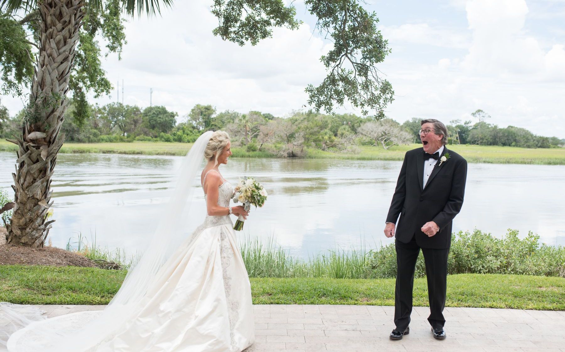 father of the bride's first look