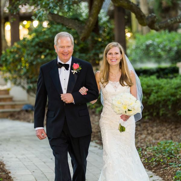 a bride and her father