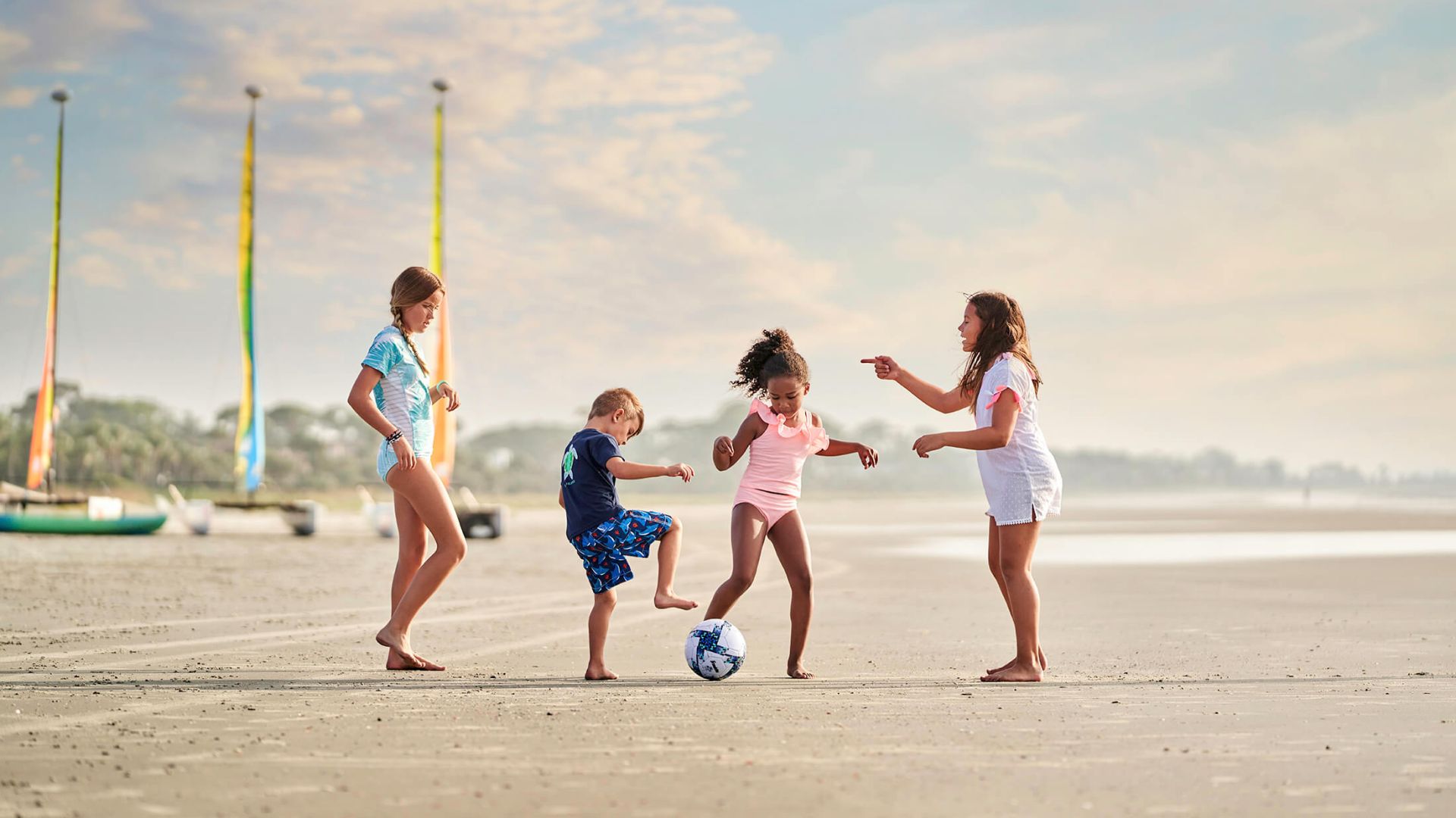 Kids playing on the beach
