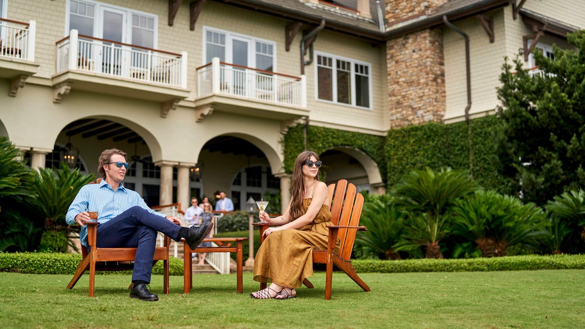 Couple Outside Sitting