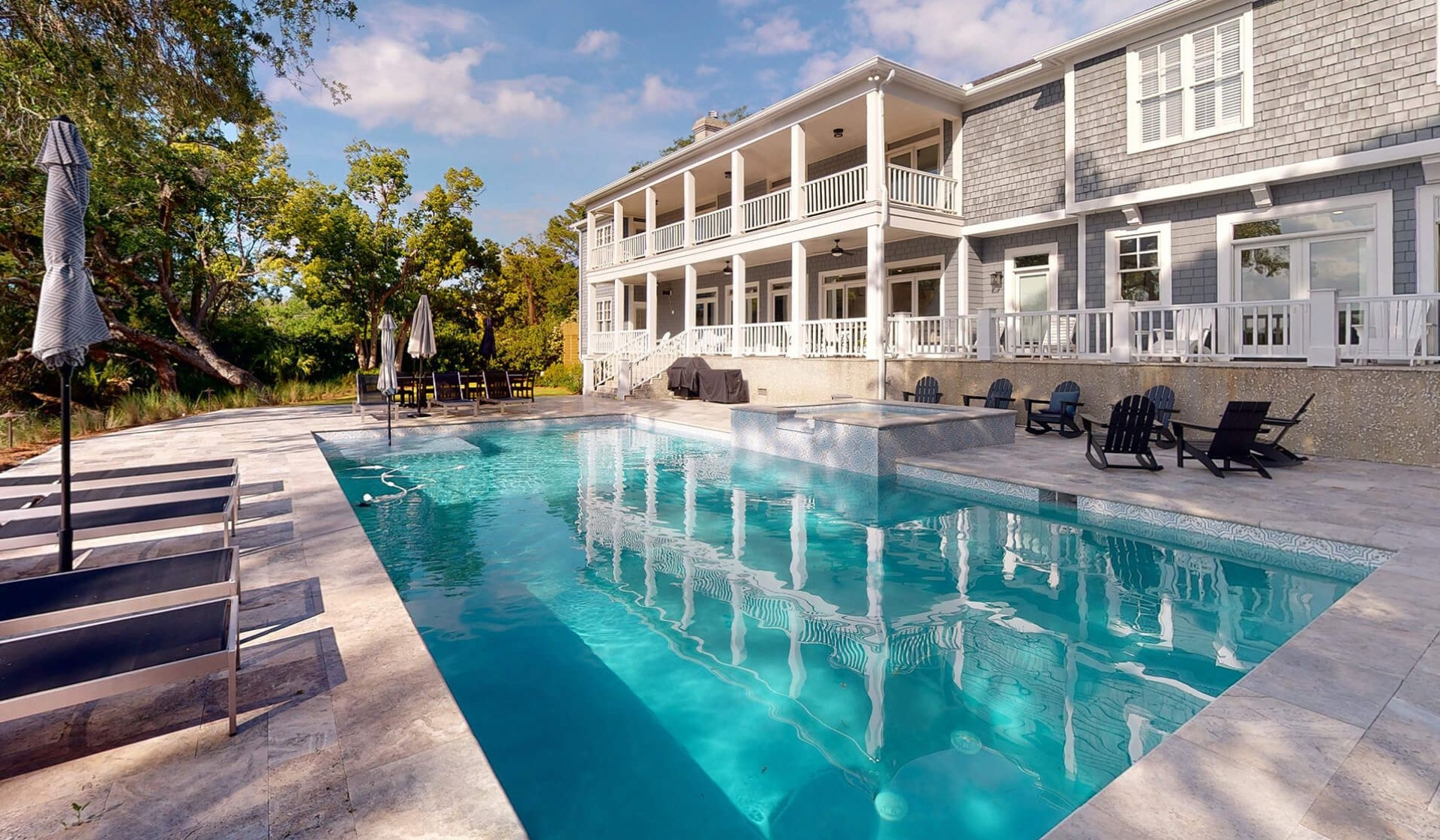 cottage, 462, pool, back, balcony