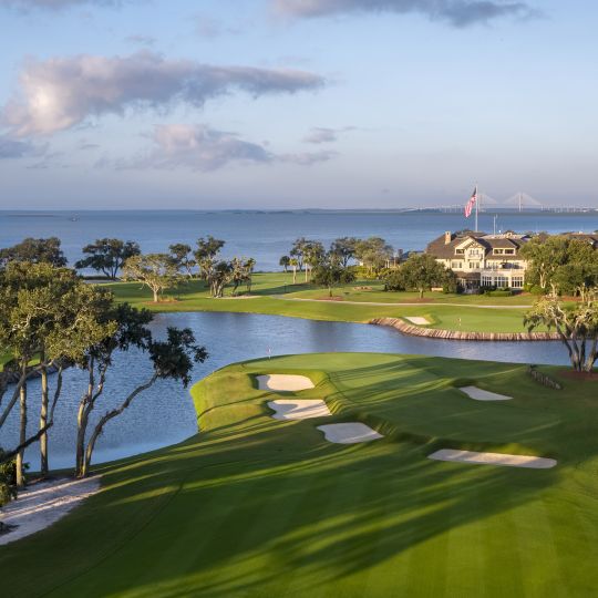 The Plantation course next to the water at Sea Island Resort.