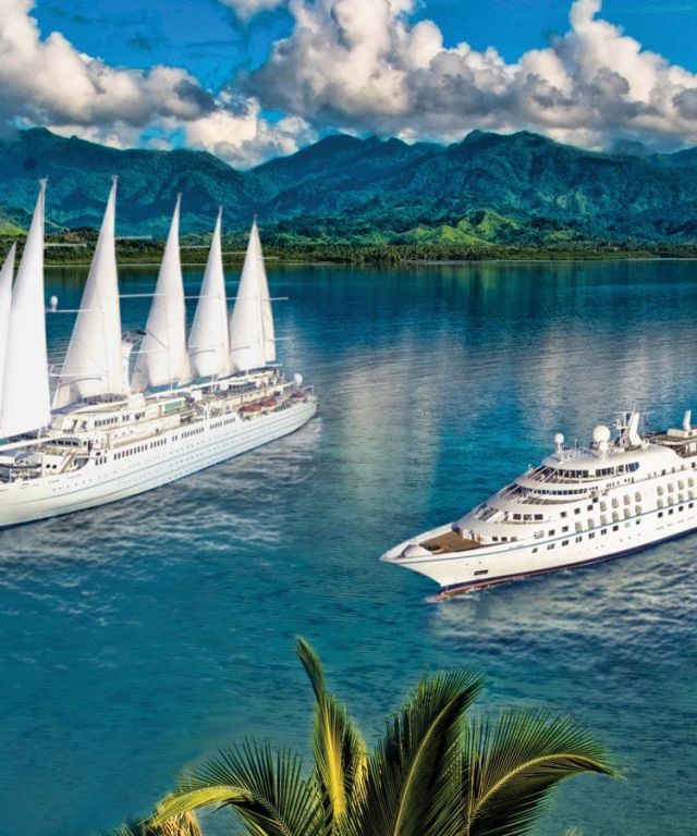 Windstar Cruise Ships sailing on the water