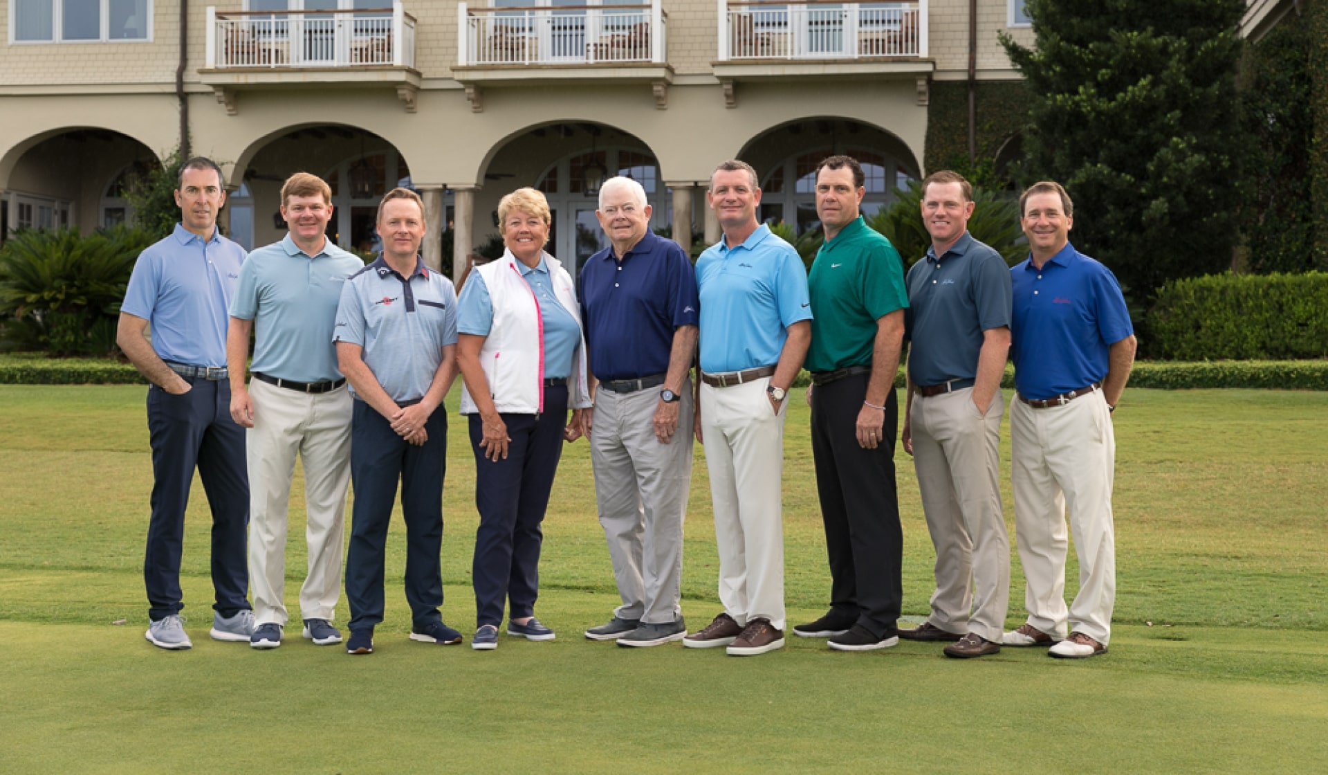 group photo of the golf instructors at sea island