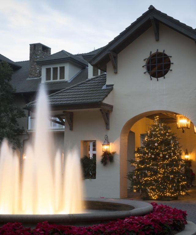 Christmas - The Lodge - Front Entrance - Tree