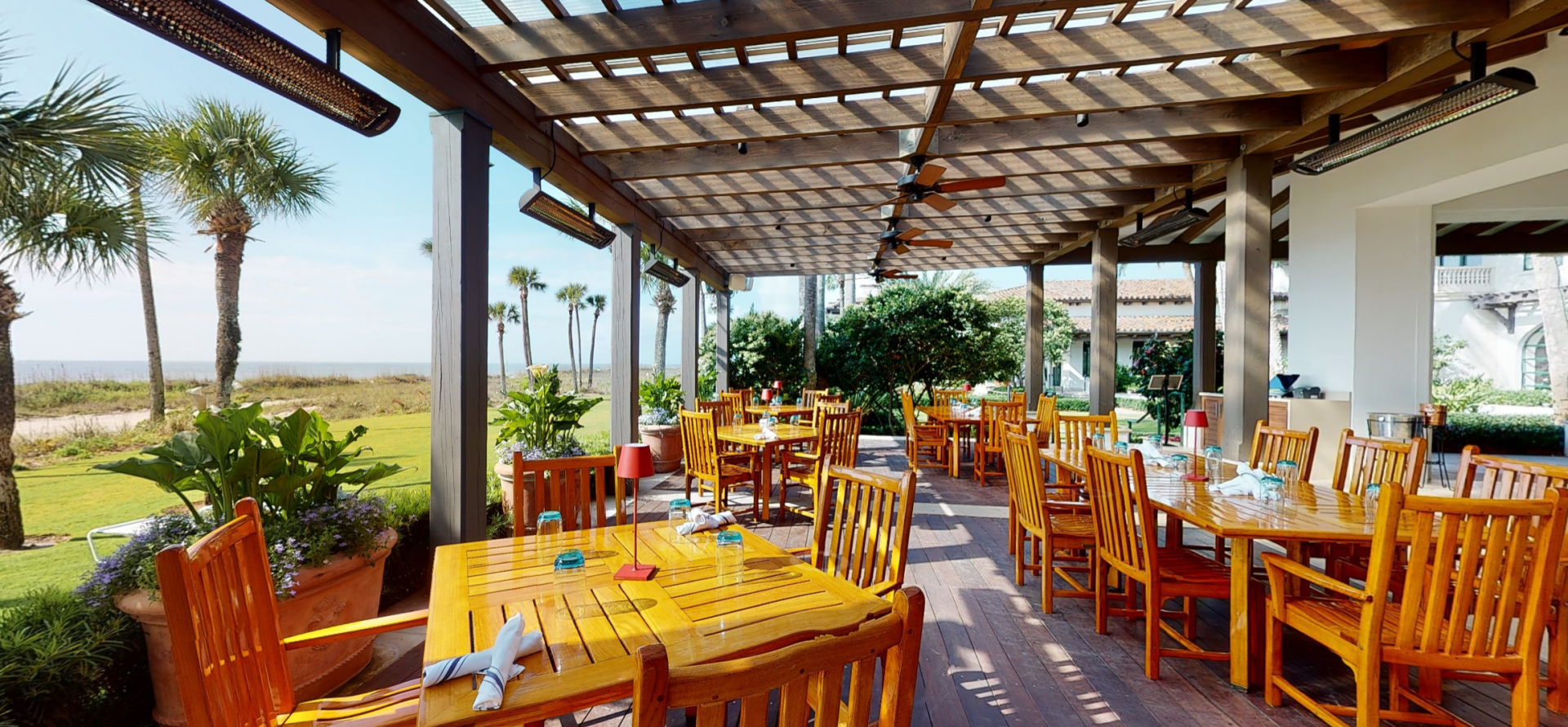 Southern Tide patio on beach