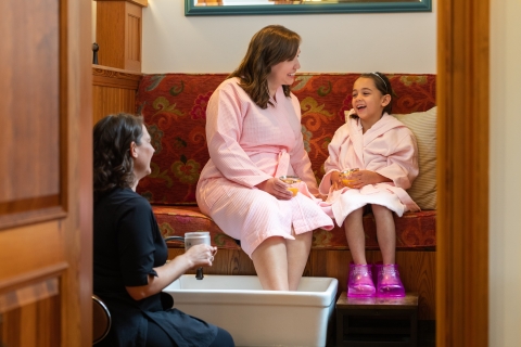 mother and daughter at the spa