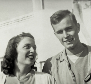 Barbara Pierce and George H.W. Bush at Sea Island.