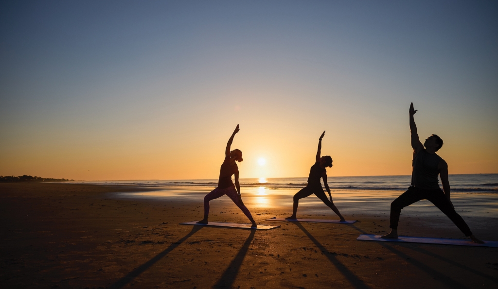 Sunrise Yoga on the beach.