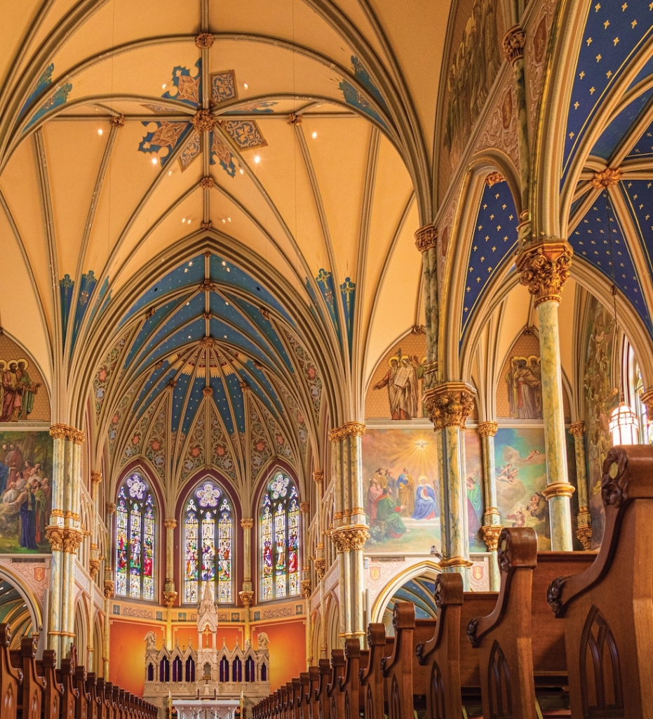 Interior of Cathedral of St. John the Baptist in Savannah GA