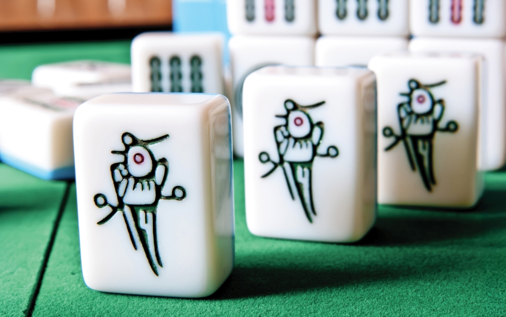 Vintage mahjong set.