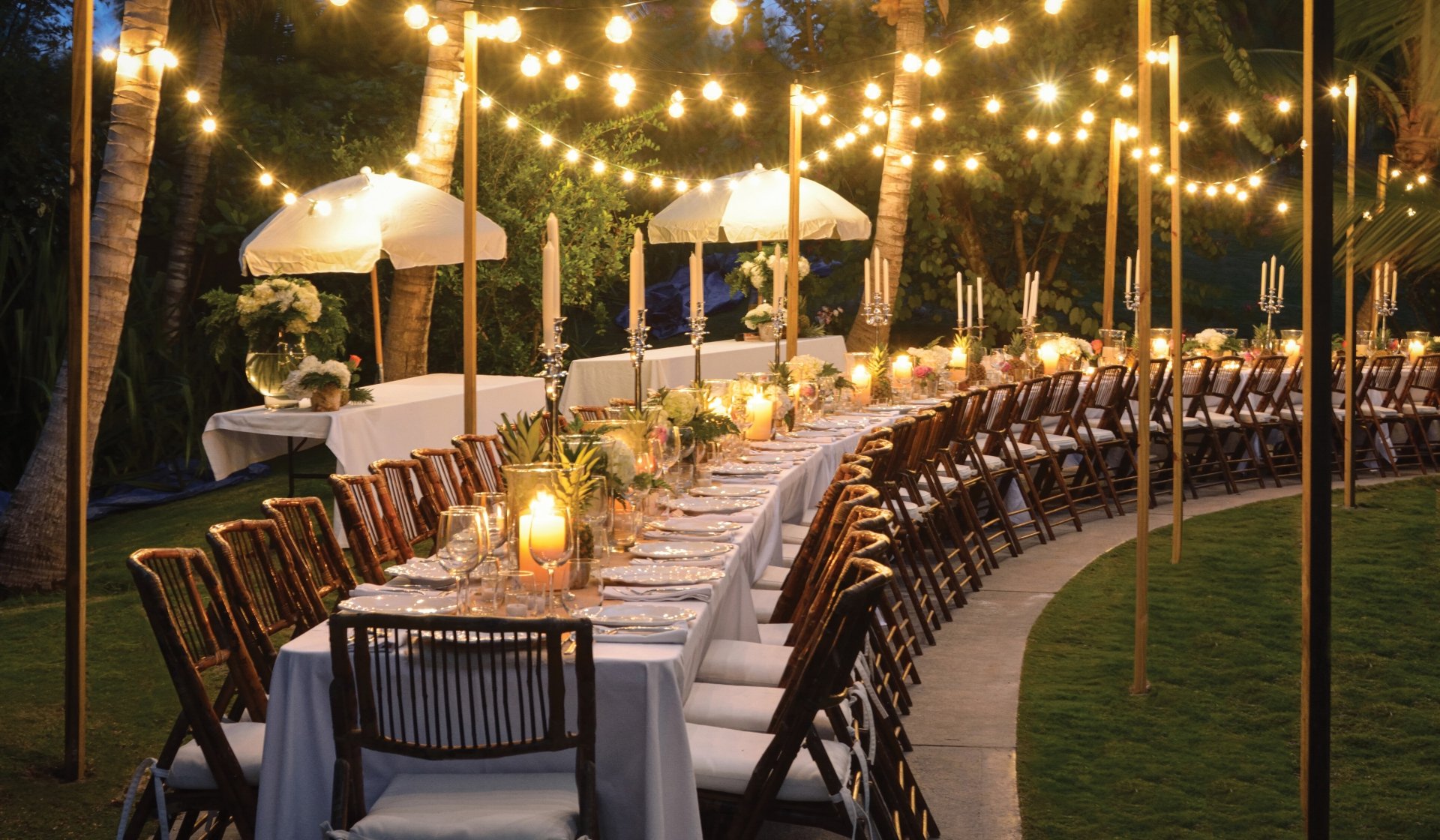 Outdoors table for event