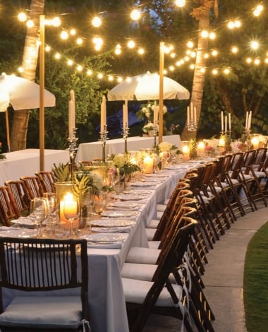 Outdoors table for event