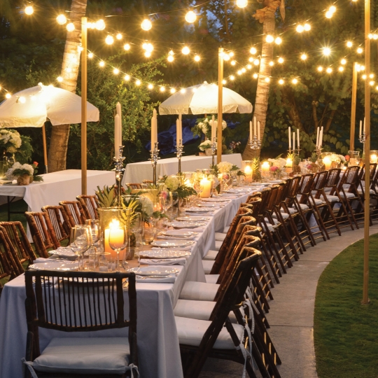 Outdoors table for event