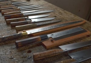 Finished knives from Bloodroot Blades.