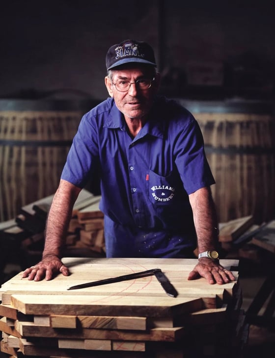 Cooper building sherry oak whisky cask