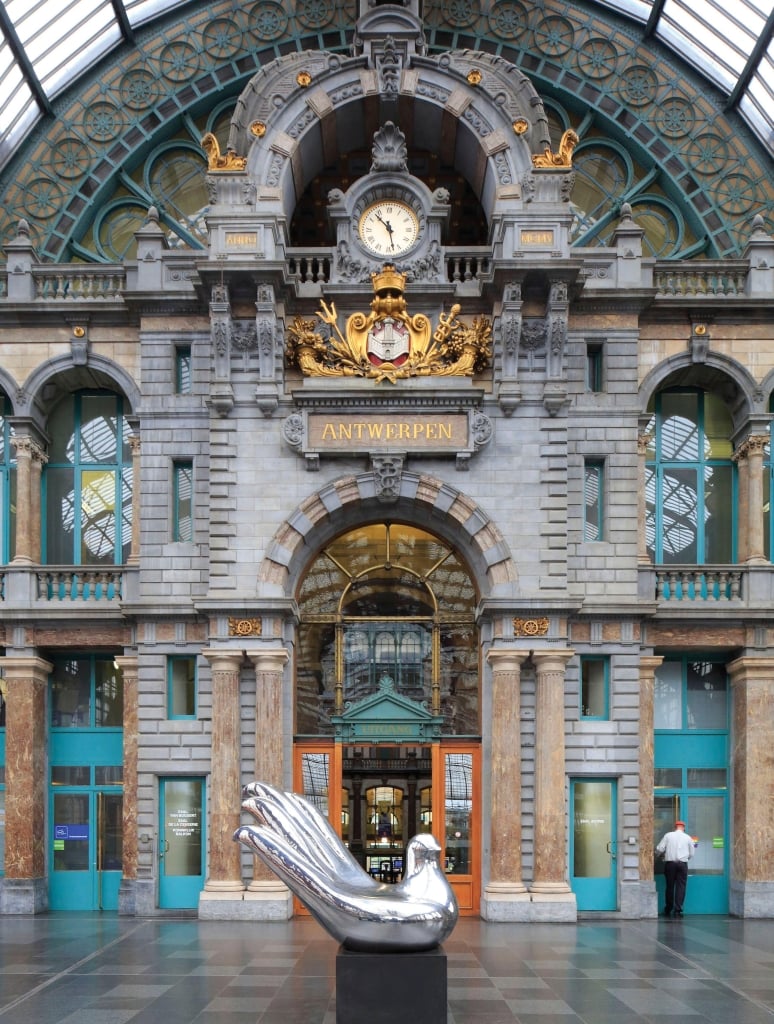 Clock at Antwerp-Central Railway Station