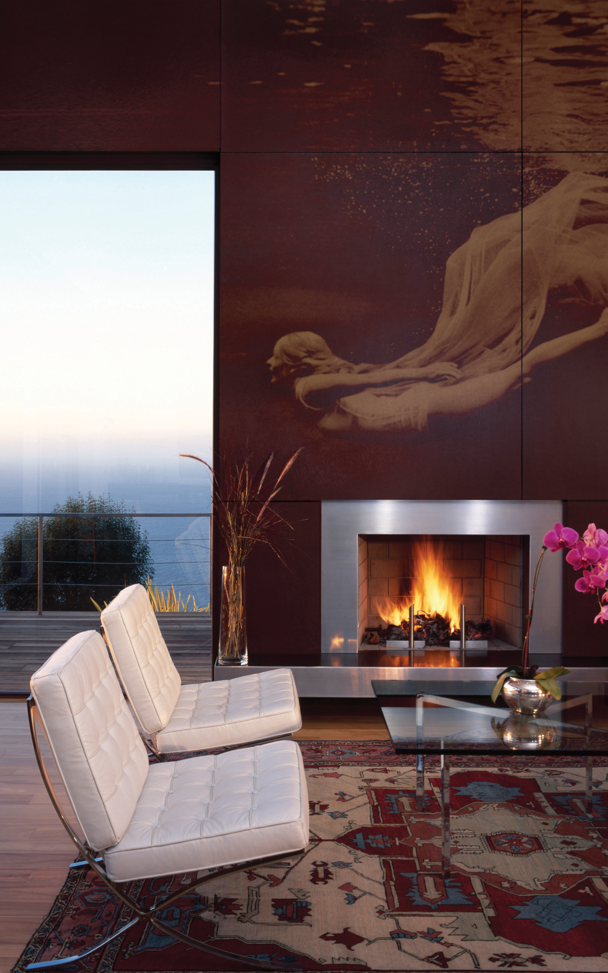 Etched leather coverings by Mark Evans.